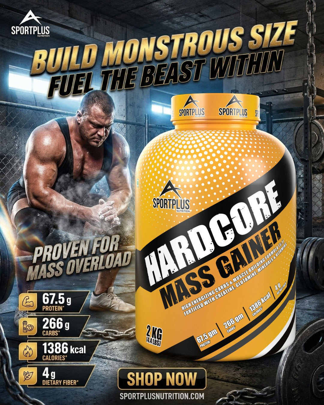 Hardcore Mass Gainer – Build Massive Size, Strength & Power with Sport ...