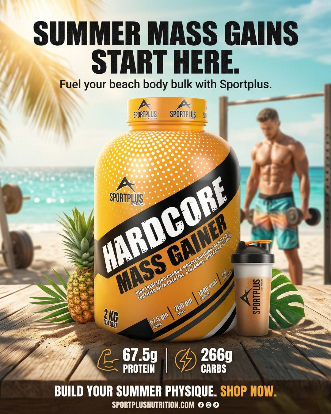 Hardcore Mass Gainer – Build Massive Size, Strength & Power with SportPlus Nutrition