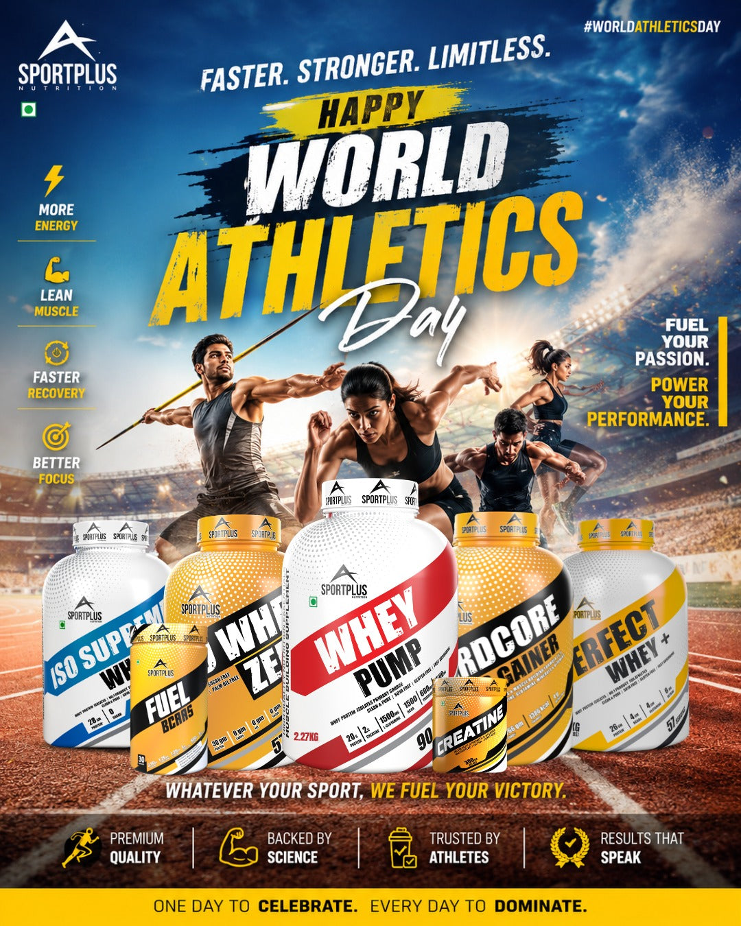 WORLD ATHLETICS DAY – POWER YOUR PERFORMANCE WITH SPORTPLUS NUTRITION